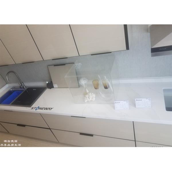Heat Resistance Solid White Quartz Countertops , Engineered Quartz Tile