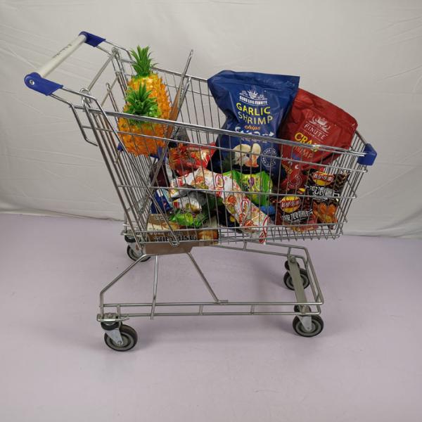 Regular 125L Supermarket Shopping Trolley Zinc 4 Wheel Shopping Trolley CE