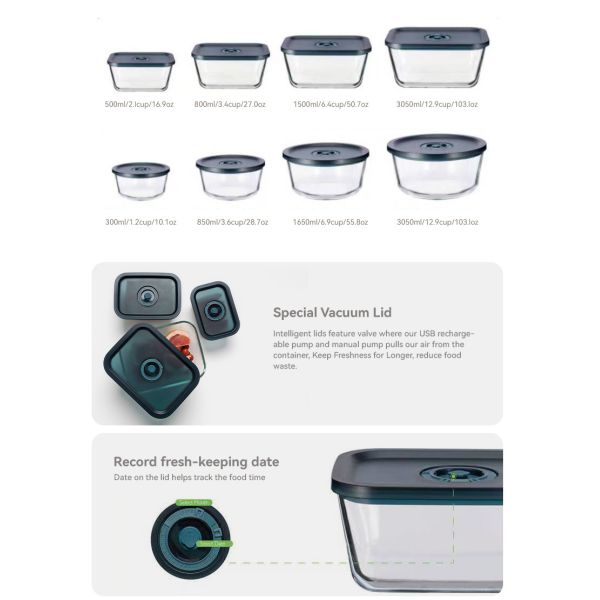 Stackable glass airtight food storage containers with visual harmony for Home Organization & Space-Saving Brands