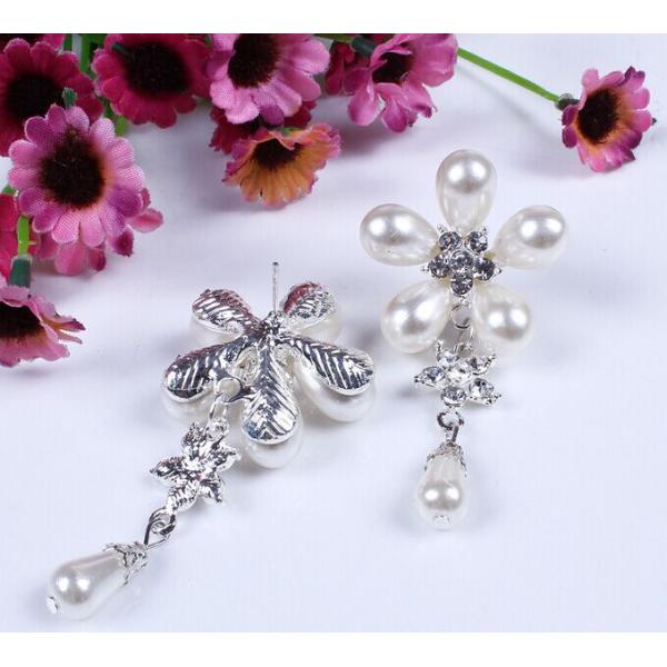 European and American fashion imitation pearl flower necklace elegant diamond bridal suite