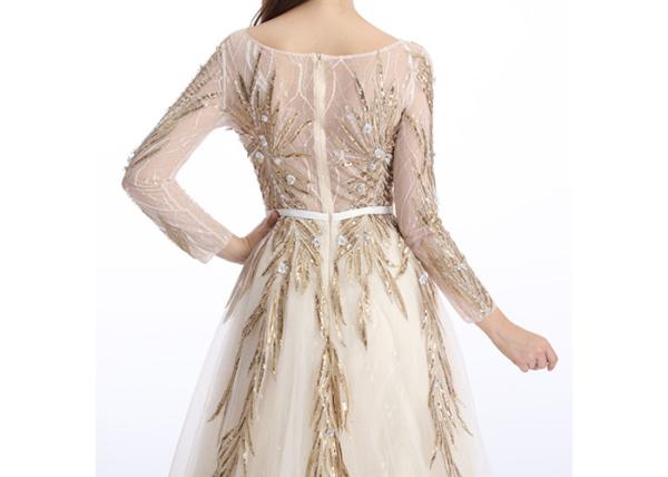 Saudi Arabic Beaded Bridesmaid Dresses , V - Neck Unique Bridesmaid Dresses