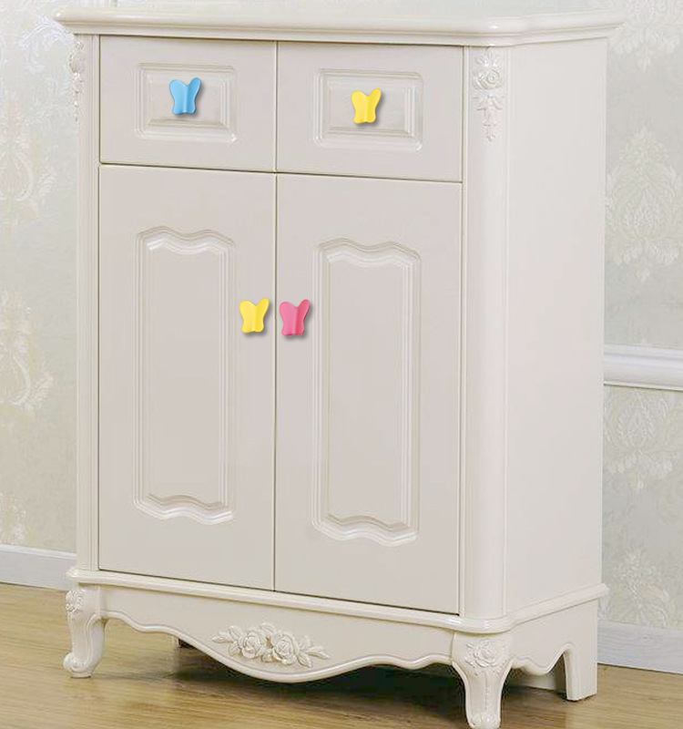 XINJUN Coloful butterfly Knobs Children Room Drawer Handles Knobs for Furniture