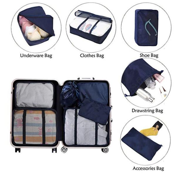Underwear Travel Packing Pods Adult Unisex 8pcs Navy Blue Color