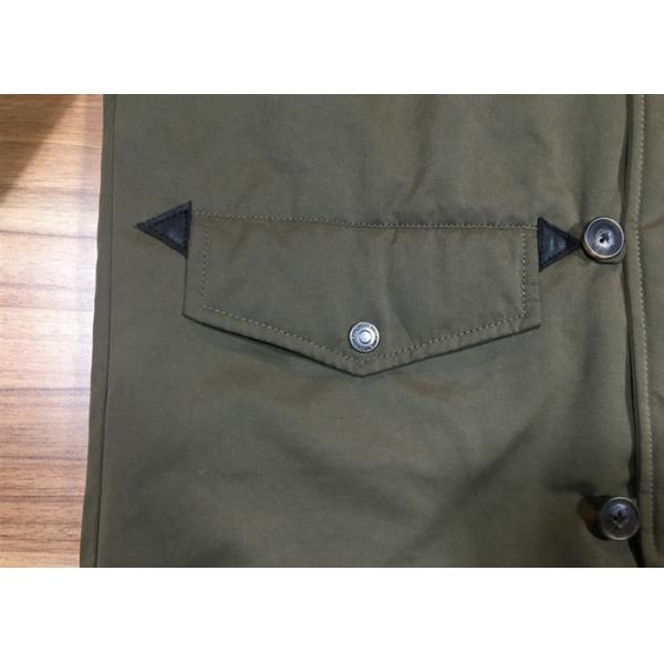 Army Green Mens Medium Trench Coat Sherping Lined Cotton Filling Casual Hooded Jacket
