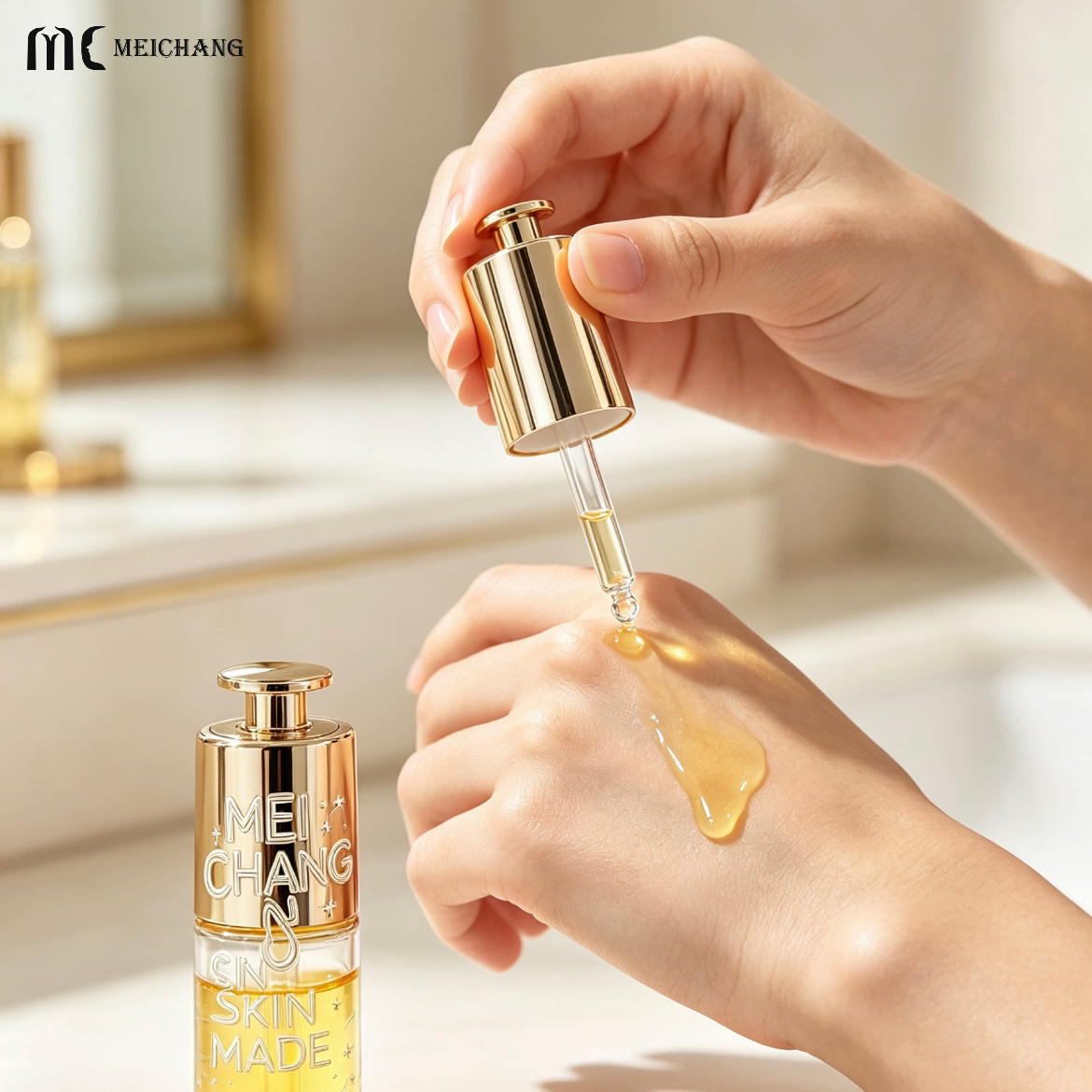 15ml /20ml /30ml /35ml Twist-Press Integrated Dropper Glass Serum Bottle for Professional Skincare(MC-621)