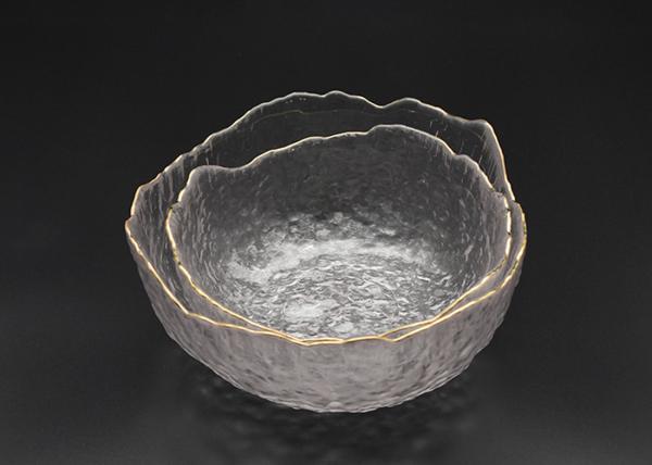 Irregular Shape Empty Glass Jars Frosted Salad Bowl Decorative Crystal Fruit Bowl