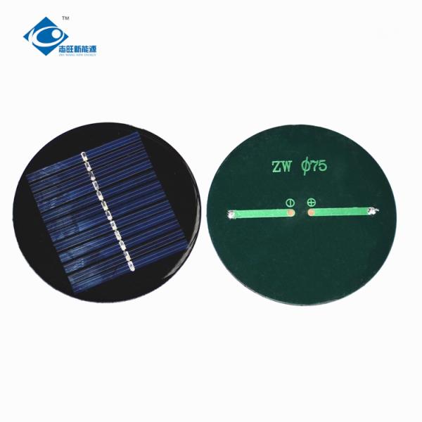 0.4 Watt transparent thin film solar panel ZW-R75 Round Shaped Φ75X2.5mm Mini Solar Panels 6V