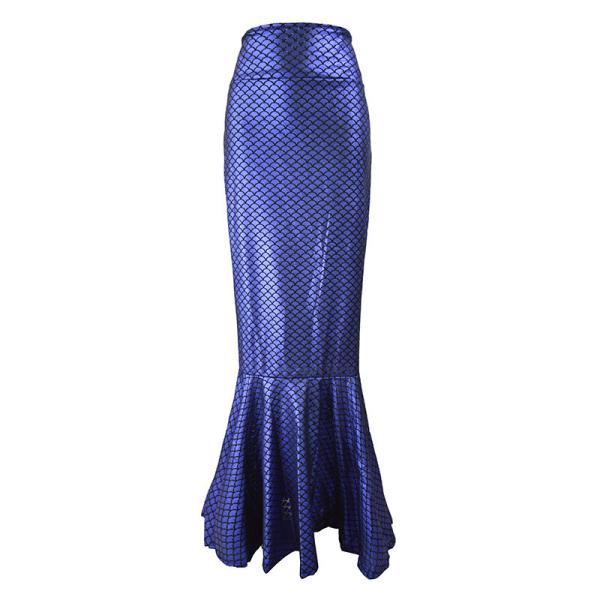 Holographic Mermaid Tail Skirt Costume Elastic Waistband With Side Zipper Closure