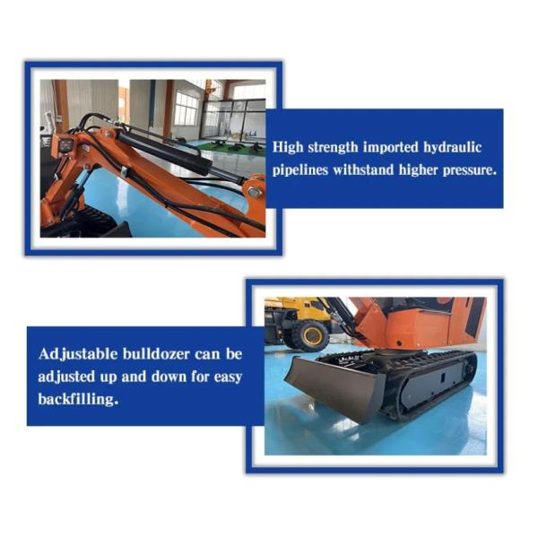 Rubber Track 12HP 0.025m3 0.8T Hydraulic Mini Excavator