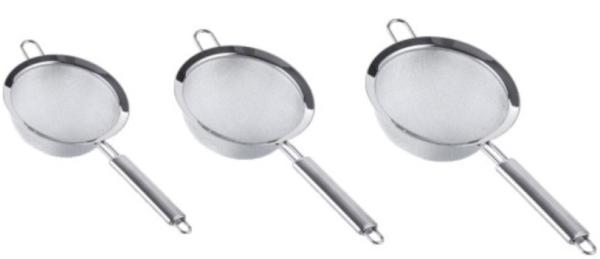 Kitchen uses conical premium stainless steel fine mesh food sieve strainer with handle