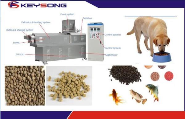 Dry Dog Fish Cat Pet Food Making Machine Twin Screw Extruder Three Phase