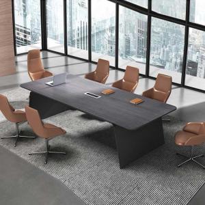 Mesa de escritório de 8 lugares para sala de reuniões OEM cinza escuro para