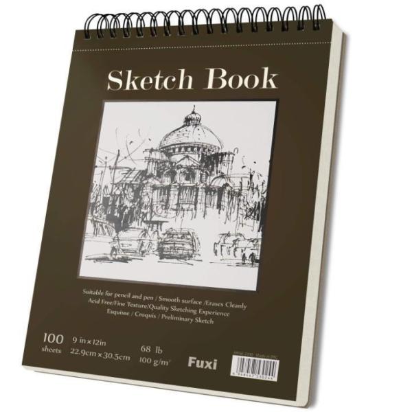 A5 Sketch Book Pack Spiral Bound with 100 Sheets of Acid Free Drawing Paper