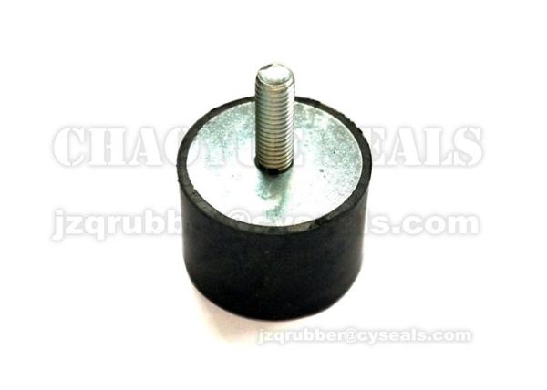 Customized Black NBR Rubber Bumpers Shock Absorption With Metal Part Covered