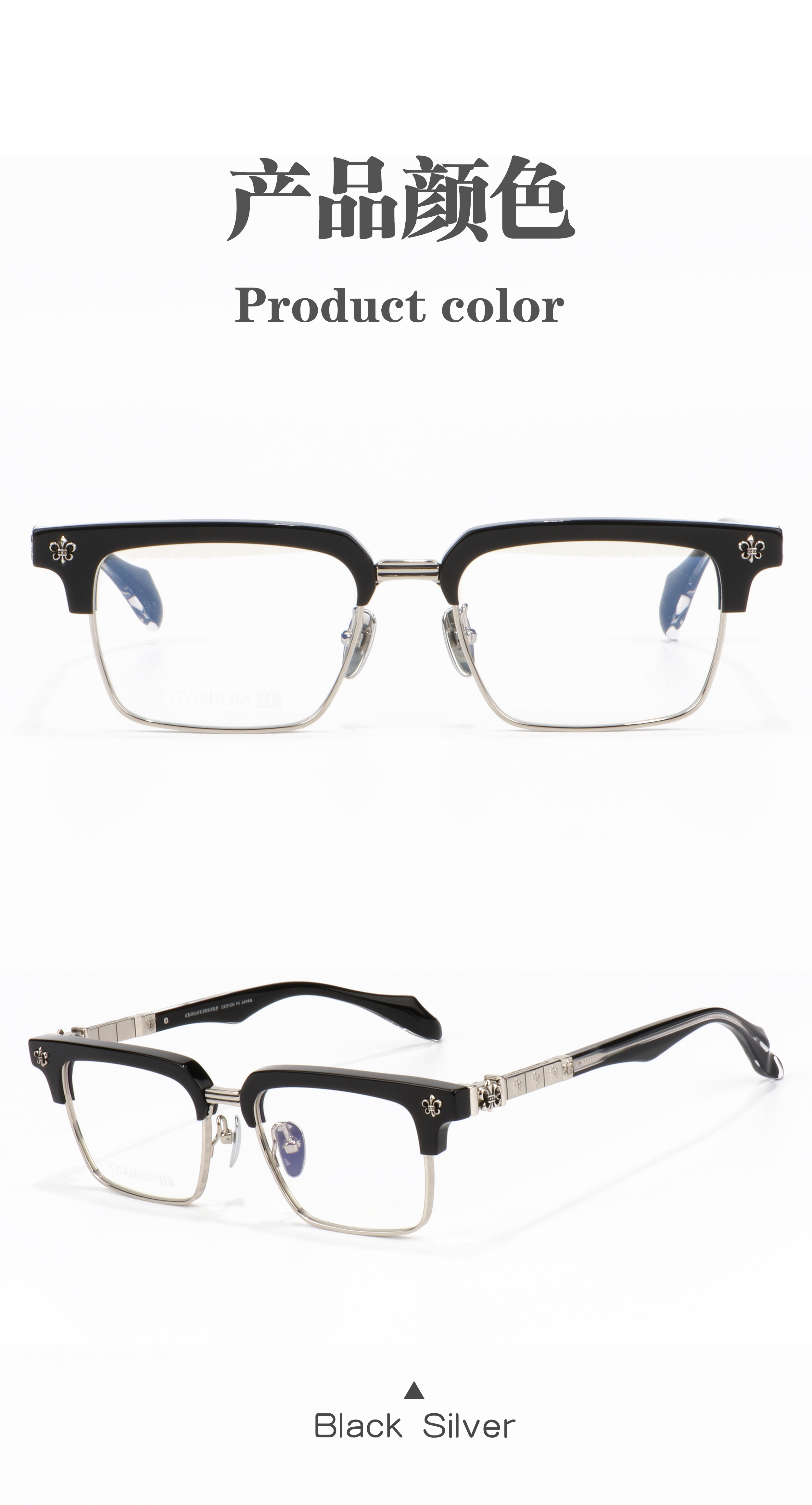 Retro Versatile Half Frame Anti Blue Light Black Silver Optical Prescription Presbyopia Multi Focus Luxury Brand Light Glasses