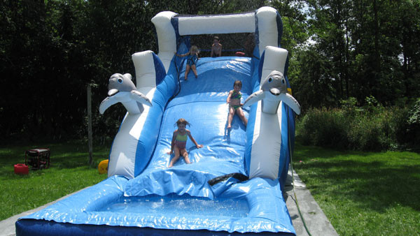 Inflatable Water Slide / inflatable giant wet slide with pool