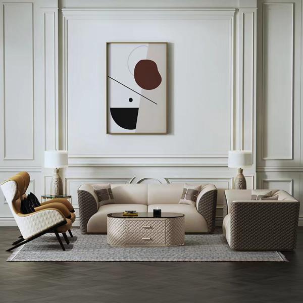 Sofa Set Couch Living Room de couro moderno luxuoso Sofa Hotel Villa