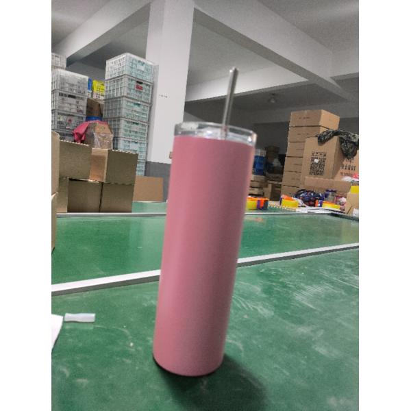 20oz Skinny Straight Blank Sublimation Tumblers With Lid Straw