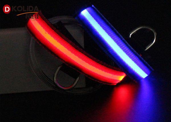 Nylon Bright Night Light LED Dog Collar Flashing Up Safety Leash Orange / Yellow