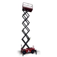 Elevador de tesoura dupla com capacidade de 320 kg e plataforma de trabalho aéreo hidráulico elétrico de 12 m