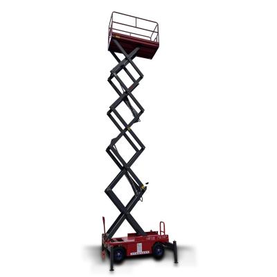 Elevador de tesoura dupla com capacidade de 320 kg e plataforma de trabalho aéreo hidráulico elétrico de 12 m