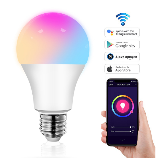 Lighting Solutions Service Multicolor Dimmable WiFi LED Light Bulb for 10W Smart Home