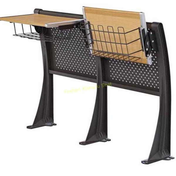 Foldable Iron Metal Plywood Wooden Desk And Chair Set For School Lecture Hall