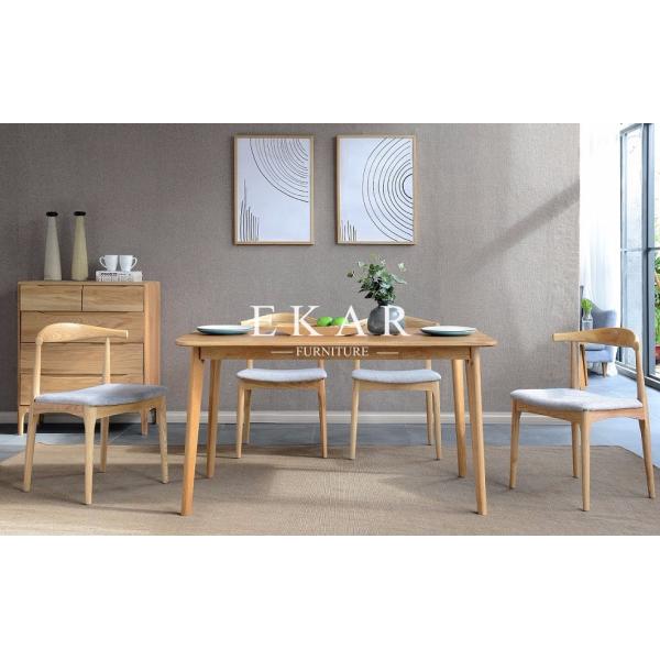 Furniture Modern Designs Chair Solid Wood With Leather Seat Dining Table Chair Set