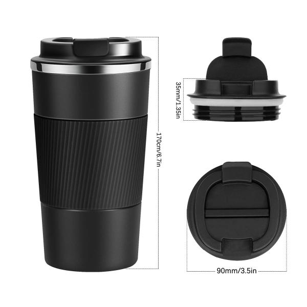 Acero inoxidable 12 oz de vacío aislado Taza de café de viaje a prueba de derrames Tazas de tumbler de doble pared para mantener caliente / hielo