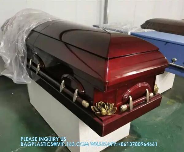 Funeral Adult Cheap Wood Coffins With Best Painting funeral supplies wholesale luxury casket urn cremation coffin