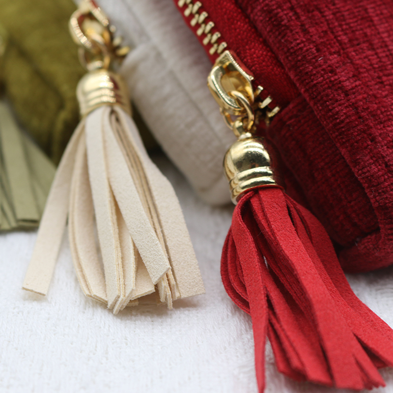 Luxury Velvet Jewelry Travel Organizer Travel Jewelry Case With Tassel Packaging Pouch