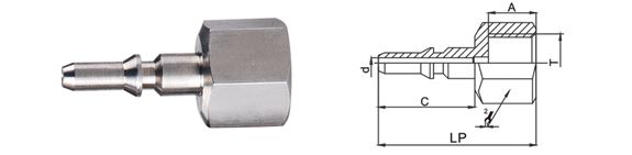 Semi - Automatic Hydraulic Quick Release Coupling Press Button LSQ-AN In SS304