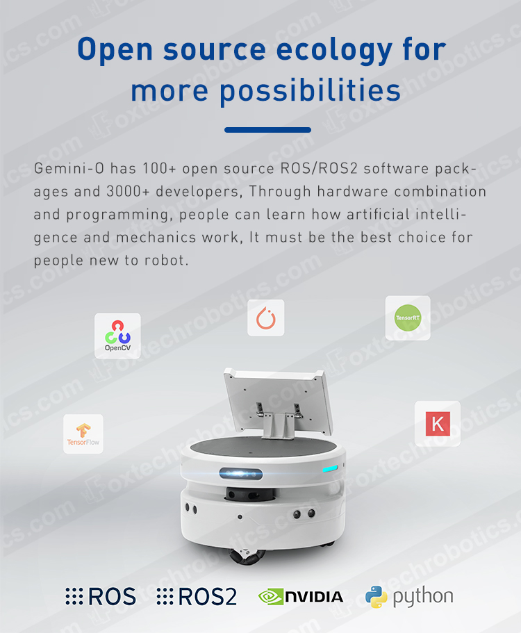 Gemini-O Programming Mini Rugged Round Obstacle Avoidance SDK Smart RC Education Modular Robot 3-Wheel Drive Omini Chassis