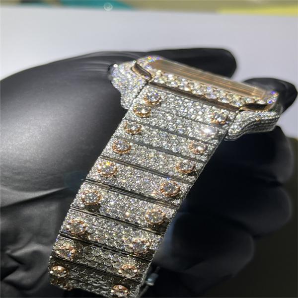 Os diamantes amigáveis do ODM de Eco Moissanite Cartier Watch Pocket Friendly olham para homens