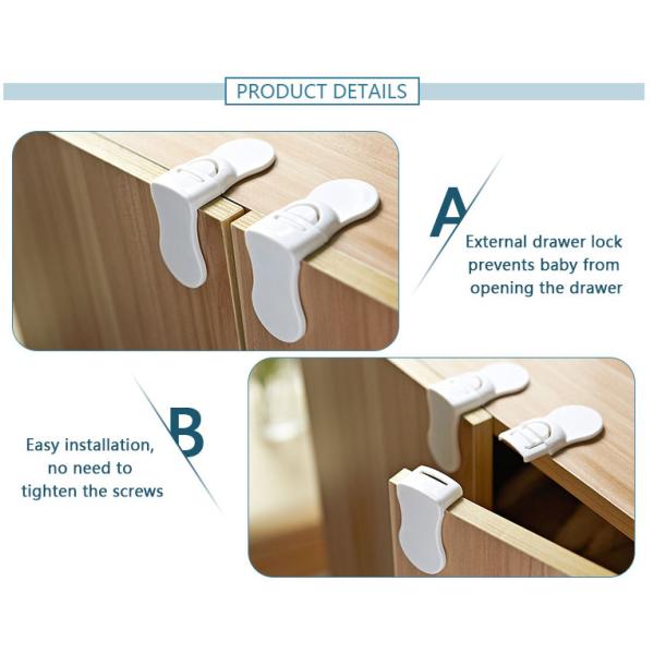 Professional Child Proof Cabinet Locks / Round Chart Right Angle Lock