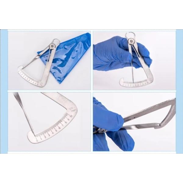 0-10мм Кронный пружинный калибр Нержавеющая сталь Зубные скобки Измерительный стальной линейка