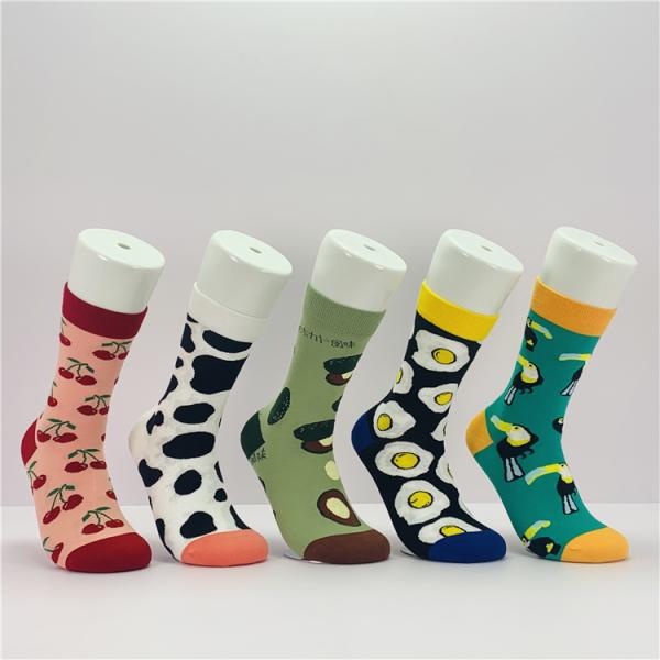 Standard Thickness Cherry Print Socks Unisex 3D Digital Casual for Designer Sock