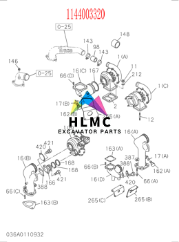 RHE61 Turbo 1144003320 114400-3320 1-14400-332-0 Hitachi EX200-5 Isuzu 6BG1T Engine JCB Turbocharger