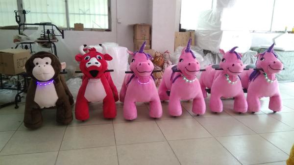 Hansel zoo animals children park electronic stuffed walking horse toy ride