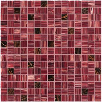 Deep red with gold line glass mosaic mix pattern square mosaic tile