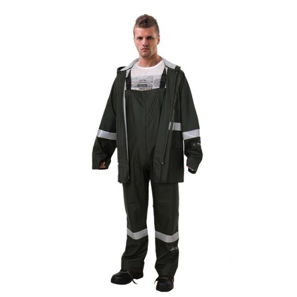Высокоотражательная лента ПУ с капюшоном дождевая одежда с брюками G.W. 26KG S-XXXL в водонепроницаемом виде