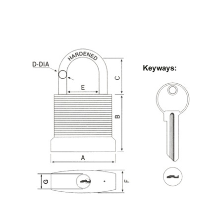 Rarlux Top Security Steel Padlock Plastic Shell Cover Waterproof Laminated Padlock
