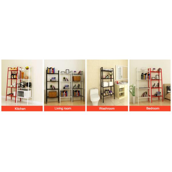 Four Layers Home Wire Shelving For Collection  , Black Or White Metal Iron Boltless Shelving