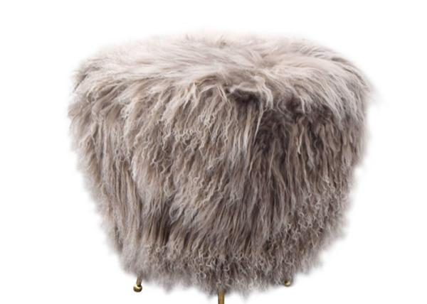 Genuine Mongolian fur Natural Curly Hair Tibet Lamb Fur Long Wool ottoman cover