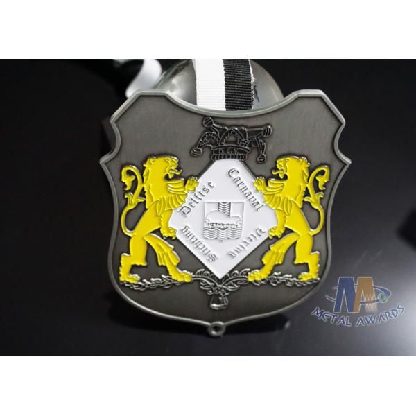 Small Two Lions Logo Enamel Medals Custom Made For Festival Water Proof