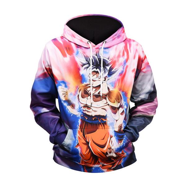 SGS Custom Anime T Shirts Round Neck Hoodie With Front Pocket /  3D Printed Sweatshirts