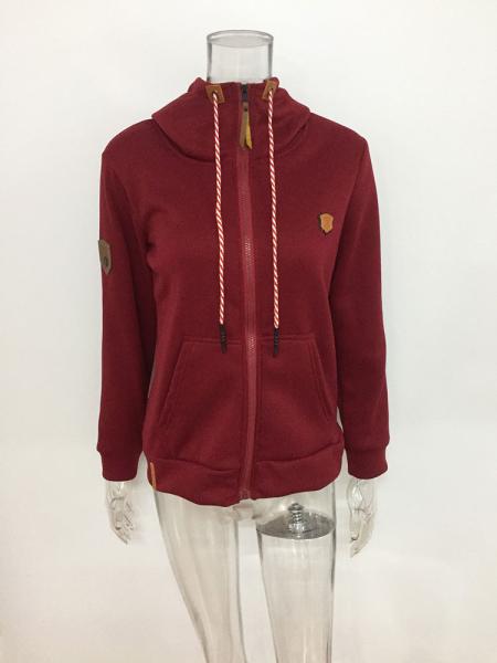 Winter women wear long sleeve zipper up hoodies for women