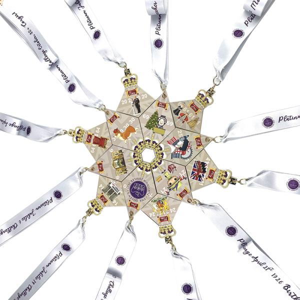 Snow Shape Magnetic Combined Series Christmas Santa Medal With Ribbon Featuring