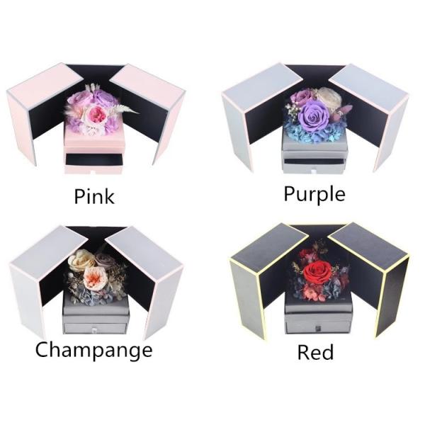 New Style Best Valentines′ Day Gift Magic Castle Preserved Roses Flower in Round Gift Box for Your Love
