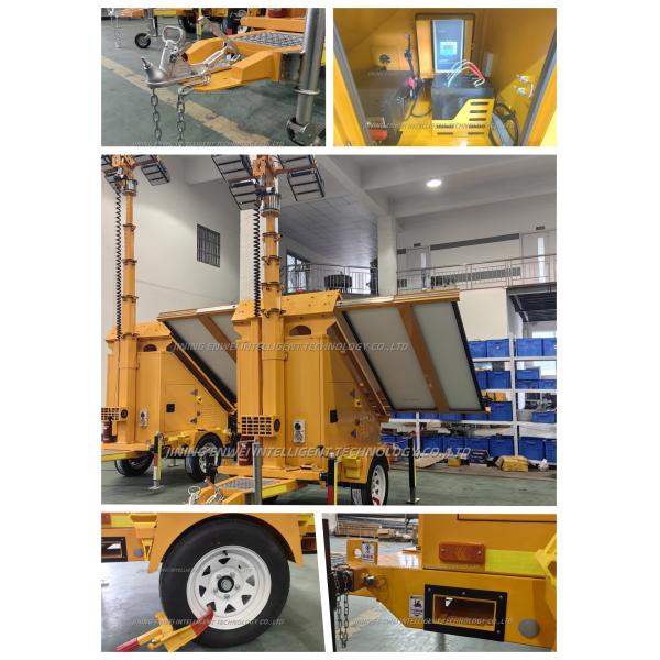 Solar Surveillance Light Trailer Solar Camera Light Tower with 3*460W Solar Panels for Construction Site